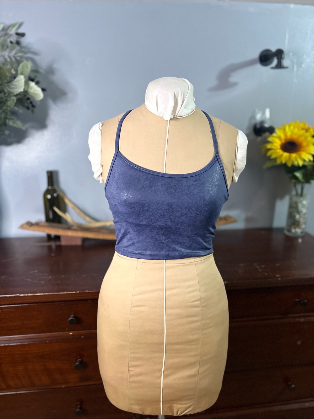 OFFLINE by Aerie Navy sports bra/Tank Top with Thin Straps